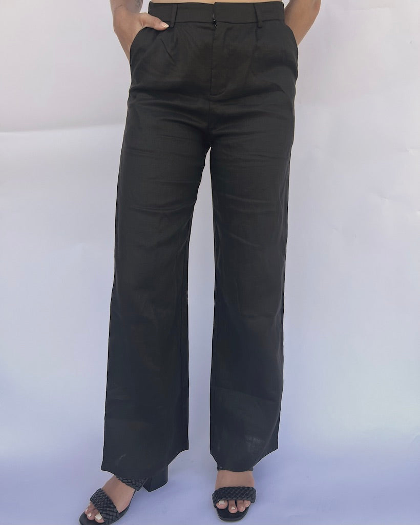 Black Linen Trousers