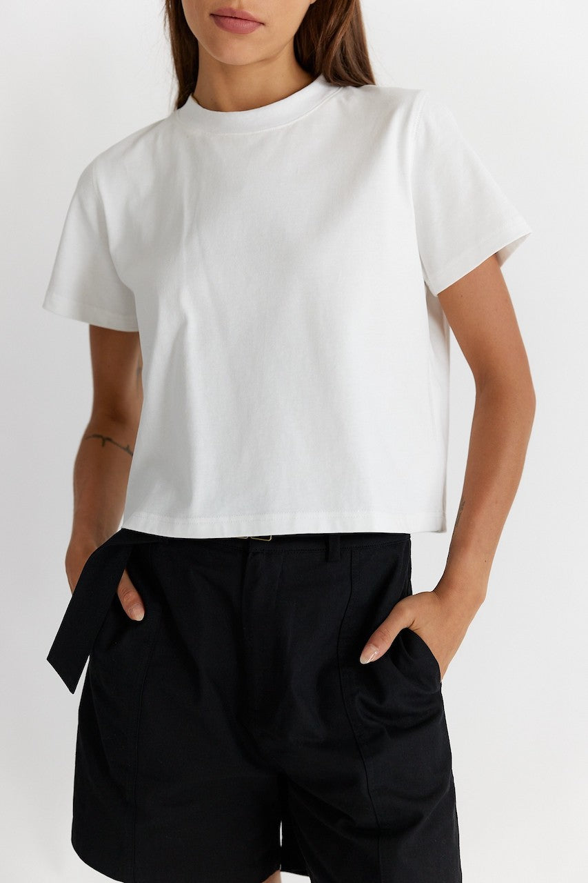 White Staple Tee