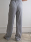 Heather Grey Ribbed Flare Pants