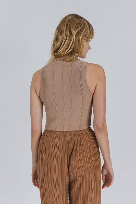 Essential Tan Ribbed Tank